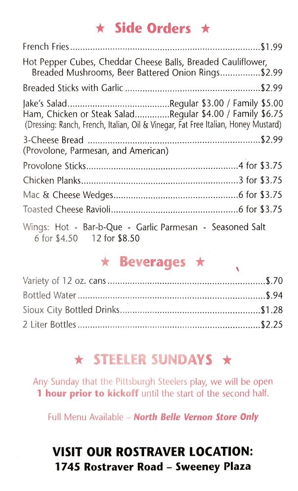 Jake's Pizza Menu image 4